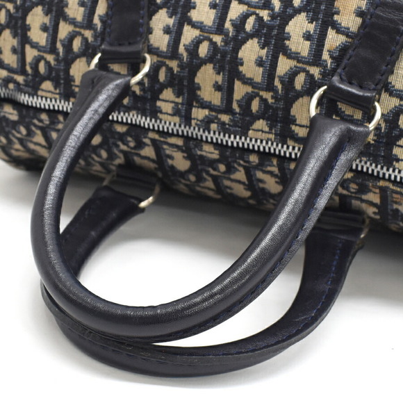 Christian Dior Trotter Handbag Small Boston Bag Navy Blue - Picture 7 of 9